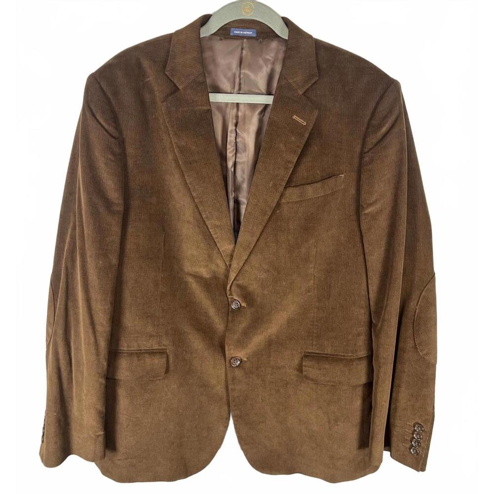 Stafford Dark Academia Brown Corduroy Blazer with Elbow Patches